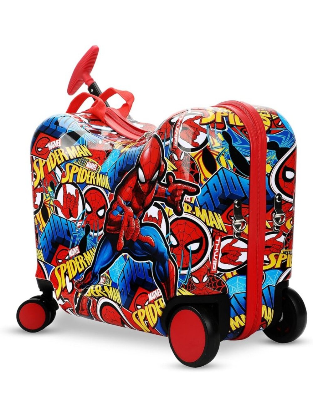 Spider-Man Ride-On Luggage | 18" All-Over Print Travel Bag for Kids